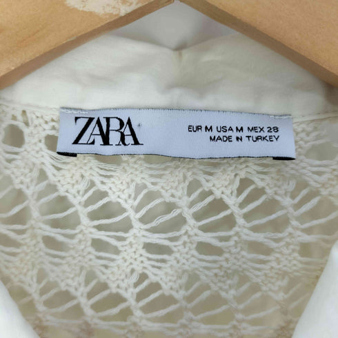 ザラ ZARA POINTELLE KNIT POLO CARDIGAN ニット ポロ カーディガン レディース import:M