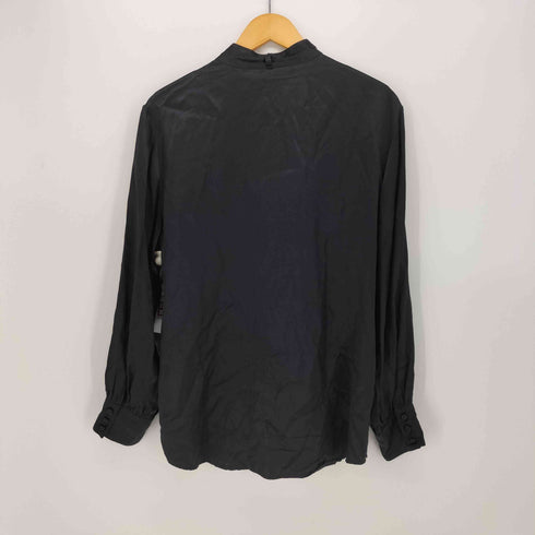 シルク100% L/S スタンドカラー チャイナ シャツ レディース 14