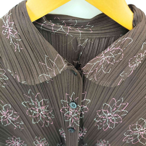 プリーツプリーズイッセイミヤケ PLEATS PLEASE ISSEY MIYAKE flower刺繍プリーツジャケット レディース 3