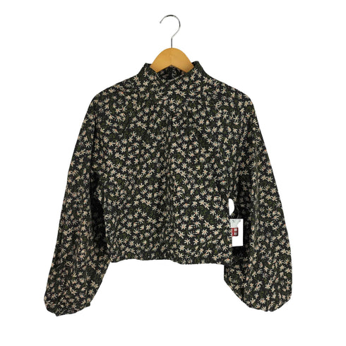 ザラ ZARA 花柄 スタンドカラー バルーンスリーブ 長袖 ブラウス レディース import:M