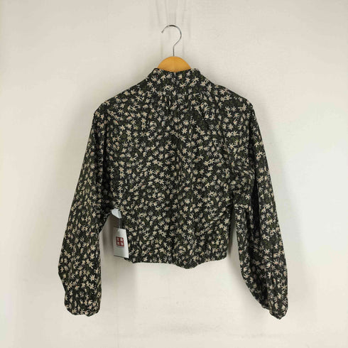 ザラ ZARA 花柄 スタンドカラー バルーンスリーブ 長袖 ブラウス レディース import:M