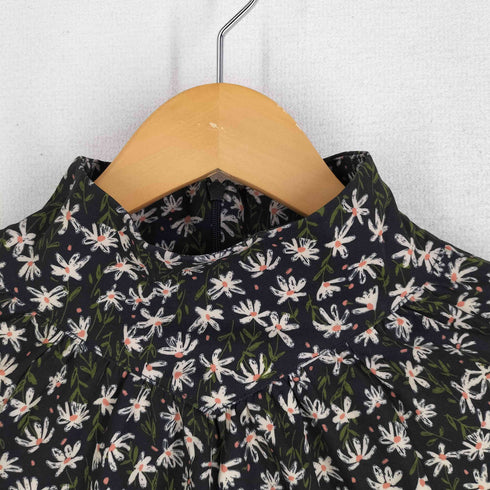ザラ ZARA 花柄 スタンドカラー バルーンスリーブ 長袖 ブラウス レディース import:M