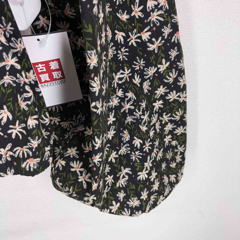 ザラ ZARA 花柄 スタンドカラー バルーンスリーブ 長袖 ブラウス レディース import:M