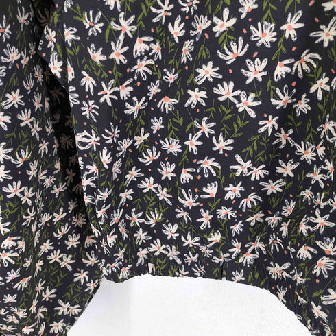 ザラ ZARA 花柄 スタンドカラー バルーンスリーブ 長袖 ブラウス レディース import:M