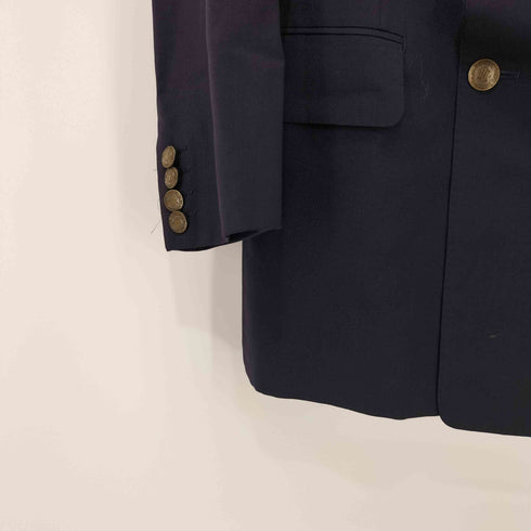 バーバリーズ BURBERRYS 80-90s WOOL&MOHAIR 紺ブレ 金ボタン ダブルブレスト テーラードジャケット メンズ 90-78-165A4