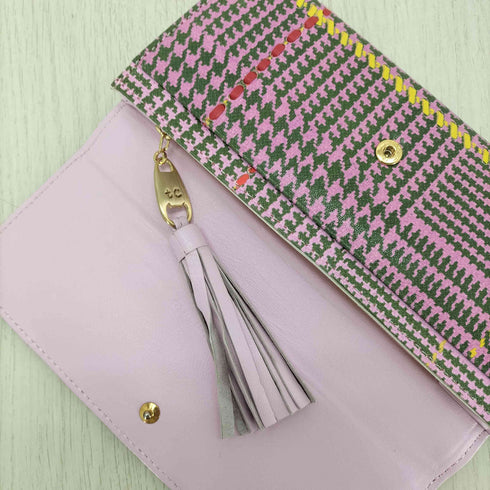 ツモリチサト TSUMORI CHISATO ハンドステッチ ロングチェックウォレット レディース