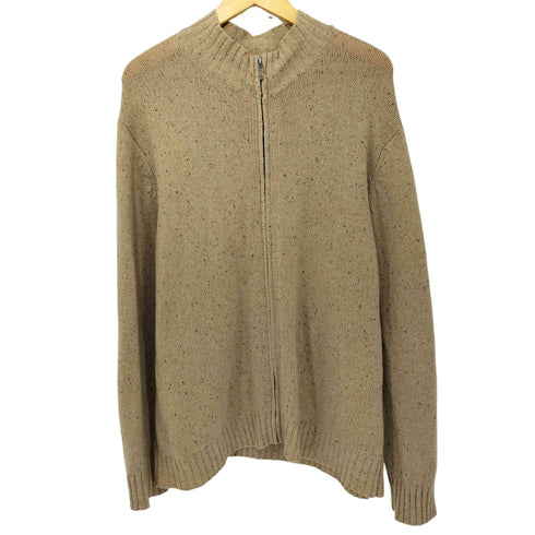 エルエルビーン L.L.Bean 90-2000s カシミヤ混 エルボーパッチ ドライバーズニット ジップアップニット メンズ XL-REG