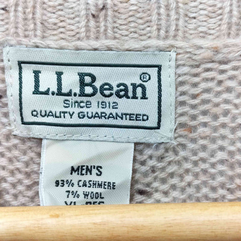 エルエルビーン L.L.Bean 90-2000s カシミヤ混 エルボーパッチ ドライバーズニット ジップアップニット メンズ XL-REG