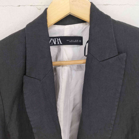 ザラ ZARA ボタンレスリネンテーラードジャケット レディース JPN:S