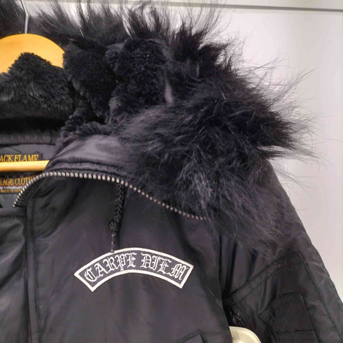 ブラックフレーム BLVCK FLAME ロゴ刺繍 N-3B フライト ジャケット メンズ 15 1/2