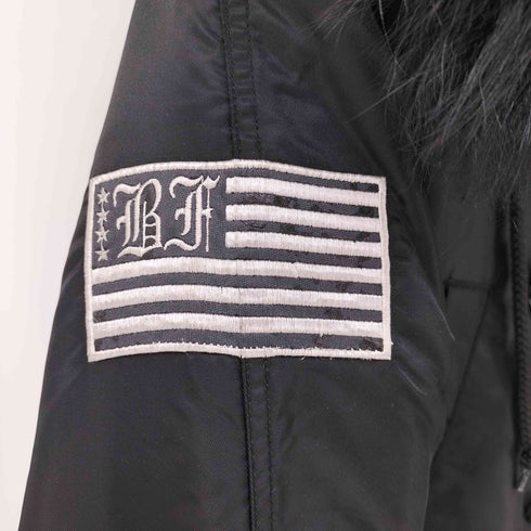 ブラックフレーム BLVCK FLAME ロゴ刺繍 N-3B フライト ジャケット メンズ 15 1/2