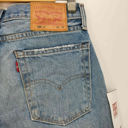 リーバイス Levis メキシコ製 505 牛革パッチ ジップフライ デニム パンツ メンズ W30 L32