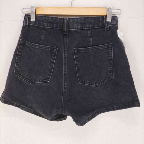ザラ ZARA フロントフラップ ブラックデニムショートパンツ レディース JPN:XS