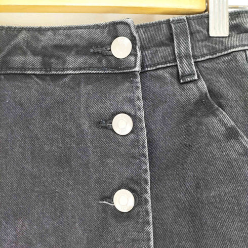 ザラ ZARA フロントフラップ ブラックデニムショートパンツ レディース JPN:XS