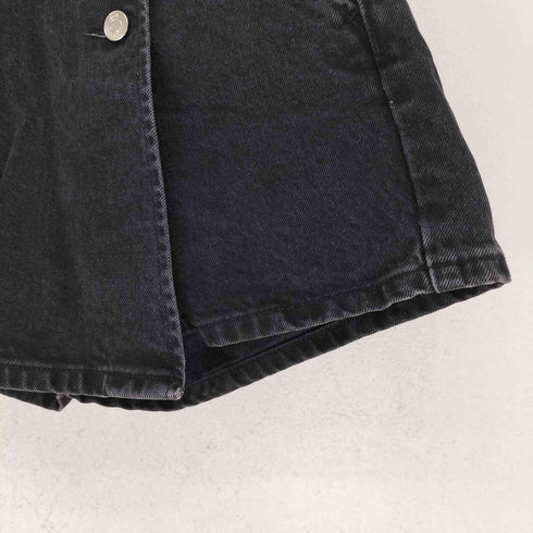 ザラ ZARA フロントフラップ ブラックデニムショートパンツ レディース JPN:XS