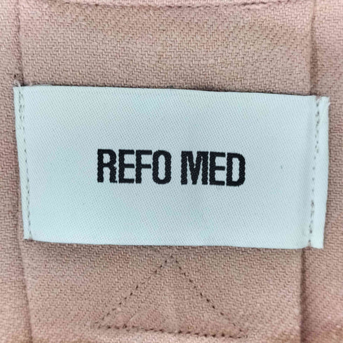 REFO MED シルク リネン オープンカラー シャツ メンズ