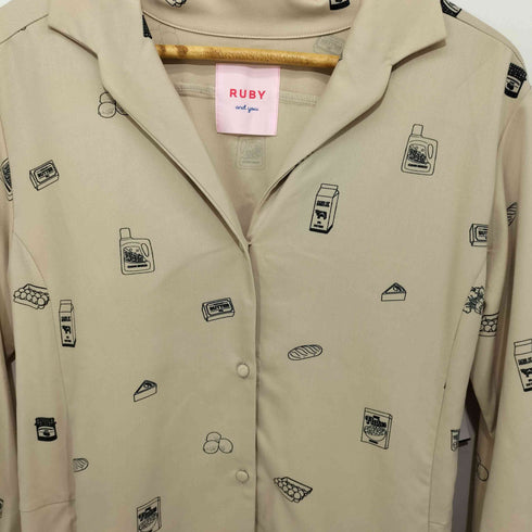 RUBY AND YOU スーパーマーケット柄シャツワンピース レディース FREE