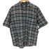 エディーバウアー Eddie Bauer 90s 白タグ チェック柄バンドカラー半袖シャツ メンズ JPN:S