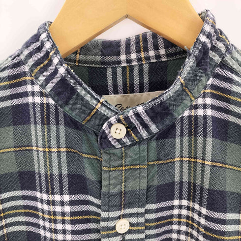 エディーバウアー Eddie Bauer 90s 白タグ チェック柄バンドカラー半袖シャツ メンズ JPN:S