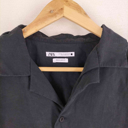 ザラ ZARA オープンカラー リネンブレンド 半袖シャツ メンズ JPN:XL 44