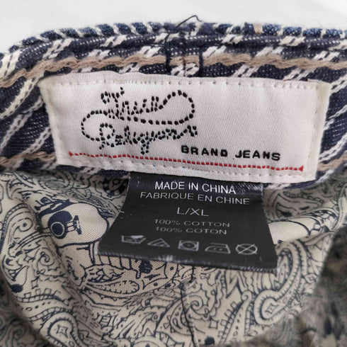 トゥルーレリジョン TRUE RELIGION パッチワークデニムハンチング ヒッコリー 裏地ペイズリー 加工 リペア フェード メンズ