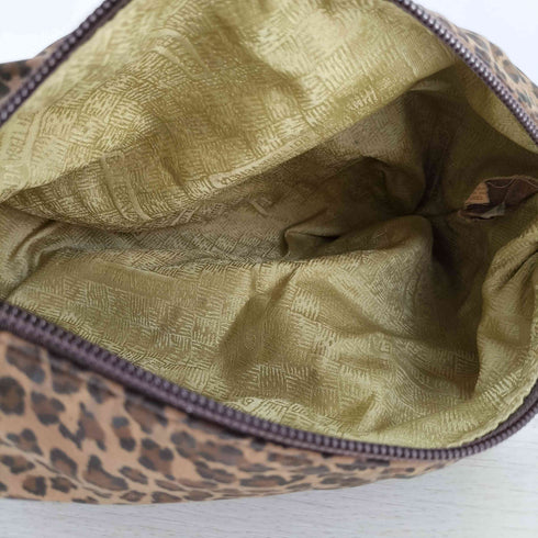 ボッテガヴェネタ BOTTEGA VENETA イタリア製 メタルロゴ レオパード柄ミニポーチ ミニハンドバッグ OLD オールド レディース