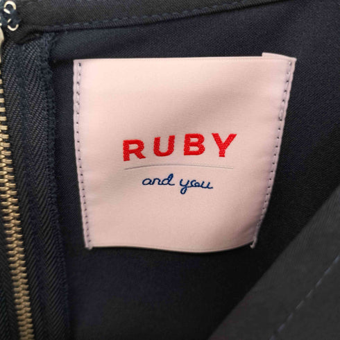 RUBY AND YOU サイド刺繍フリルノースリーブワンピース レディース JPN:1