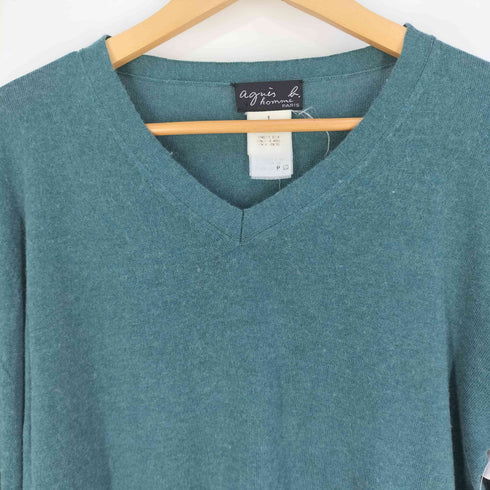 アニエスベーオム Agnes b.homme シルクブレンド ウールカシミヤ Vネックニット メンズ JPN:1