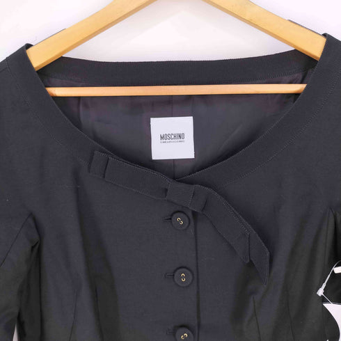 モスキーノチープアンドシック MOSCHINO CHEAP&CHIC リボンデザイン ノーカラージャケット レディース US:10