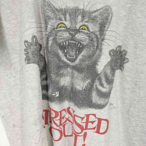 NITE LITE 90-00S STRESSED OUT プリントTシャツ ネコ 猫 メンズ