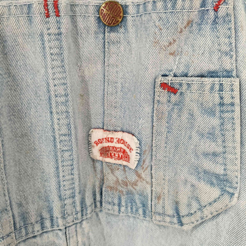 ラウンドハウス ROUND HOUSE アイスウォッシュデニムオーバーオール 雰囲気 加工 ダメージ メンズ 34x30