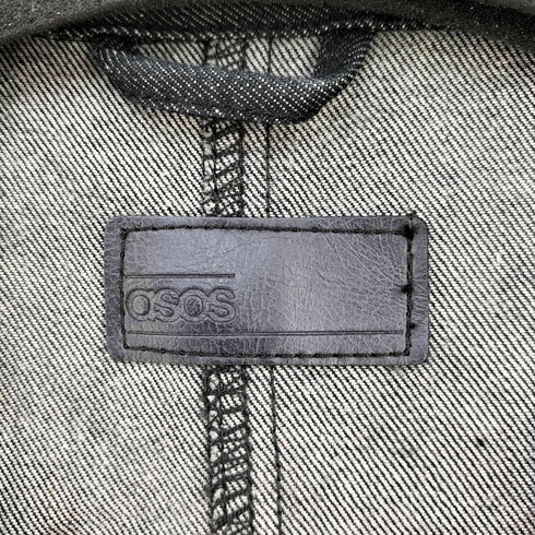 エイソス asos デニム地 チェスターコート ブラックデニム メンズ import:M