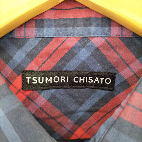 ツモリチサト TSUMORI CHISATO コットンフロントニット切替チェックS/Sシャツ レディース JPN:1