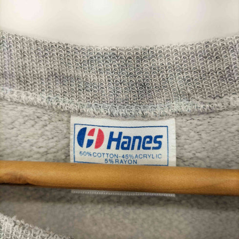 ヘインズ Hanes 80S MADE IN USA ラバーアーチ3段カレッジプリントラグランスウェット メンズ import:M