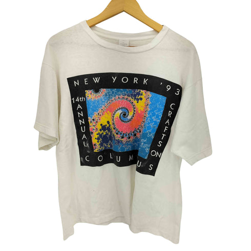 90S~00S 裾シングル アートプリントTシャツ メンズ import:XL