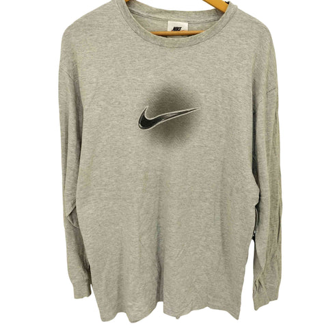 ナイキ NIKE マレーシア製 スウォッシュロゴ L/S クルーネックシャツ メンズ import:L