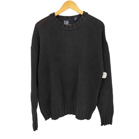 ギャップ Gap 90S 畔編み コットンクルーネックローゲージニット メンズ import:L