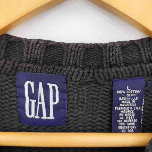 ギャップ Gap 90S 畔編み コットンクルーネックローゲージニット メンズ import:L