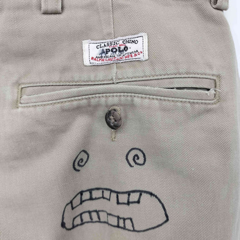 ポロバイラルフローレン Polo by RALPH LAUREN 90S ANDREW PANT ペイント加工2タックワイドチノパンツ メンズ 36/34