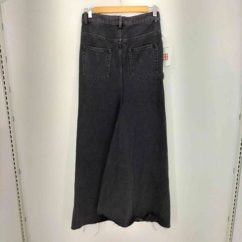 アンドゥムルメステール Ann DEMEULEMEESTER 22SS 裾カットオフブラックデニムロングスカート レディース EUR:36