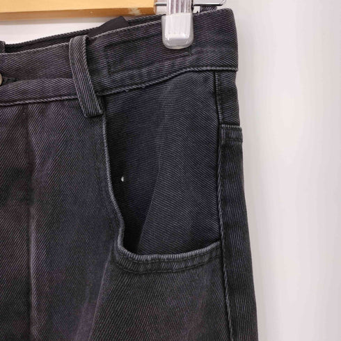 アンドゥムルメステール Ann DEMEULEMEESTER 22SS 裾カットオフブラックデニムロングスカート レディース EUR:36