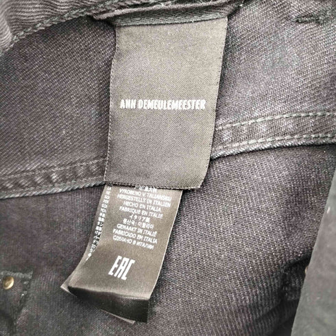 アンドゥムルメステール Ann DEMEULEMEESTER 22SS 裾カットオフブラックデニムロングスカート レディース EUR:36