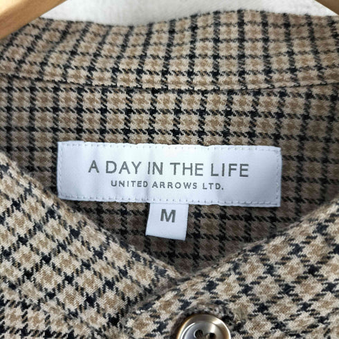 アデイインザライフユナイテッドアローズ A day in the life UNITED ARROWS チェックネル バンドカラーシャツ メンズ JPN:M