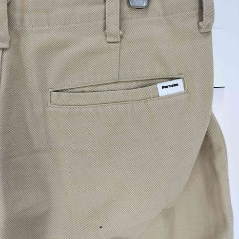 ペルーシュ Perushu ロゴ刺繍 1タック コットンワイドパンツ メンズ M