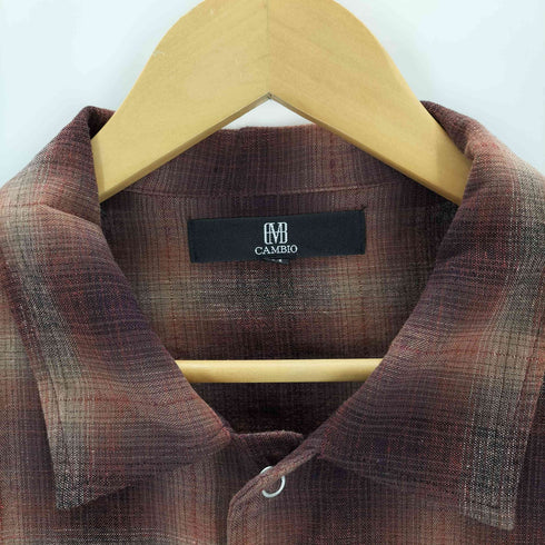 カンビオ CAMBIO Cotton Linen Ombre Check Coach Jacket メンズ JPN:M