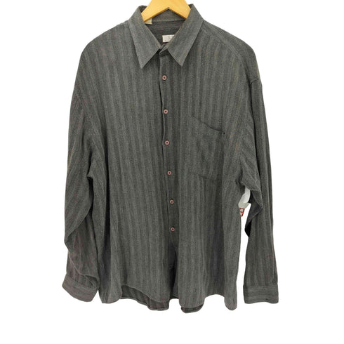 LDS STUDIO 90SコットンヘリンボーンストライプL/Sシャツ メンズ import:XL