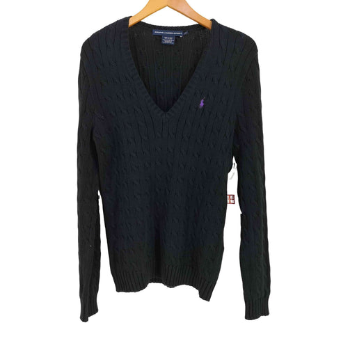ラルフローレンスポーツ RALPH LAUREN SPORT ポニー刺繍 Vネックニット レディース import:L