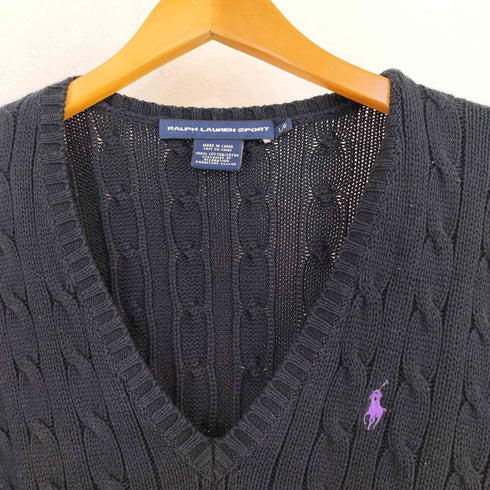 ラルフローレンスポーツ RALPH LAUREN SPORT ポニー刺繍 Vネックニット レディース import:L