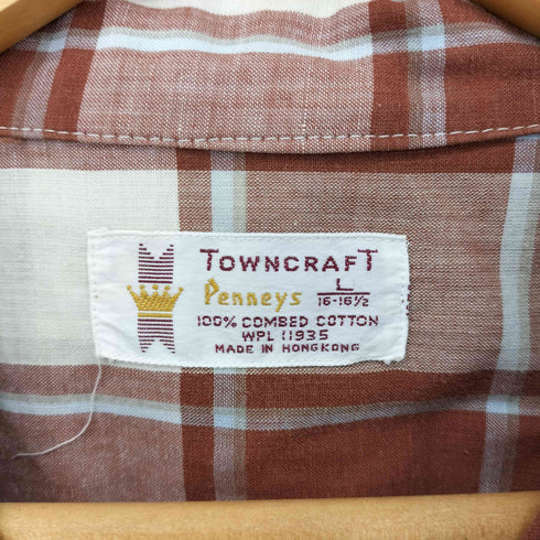 タウンクラフト TOWNCRAFT 60S コットンチェックオープンカラーシャツ ボックスシルエット メンズ 16 1/2