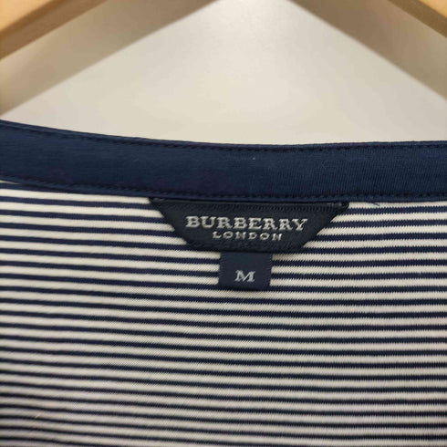 バーバリーロンドン BURBERRY LONDON ロゴ刺繍 ボーダーカーディガン レディース import:M